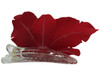 Red orchid single hair flower clips