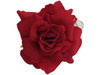 Red rose single hair flower clips