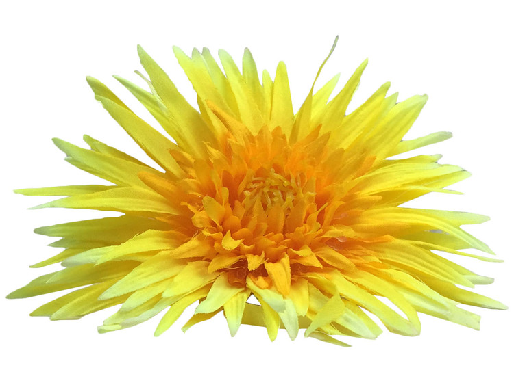 Yellow daisy single hair flower clips