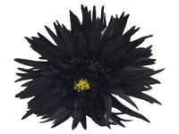 Black daisy double hair flower clips