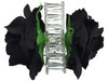 Black rose double hair flower clips