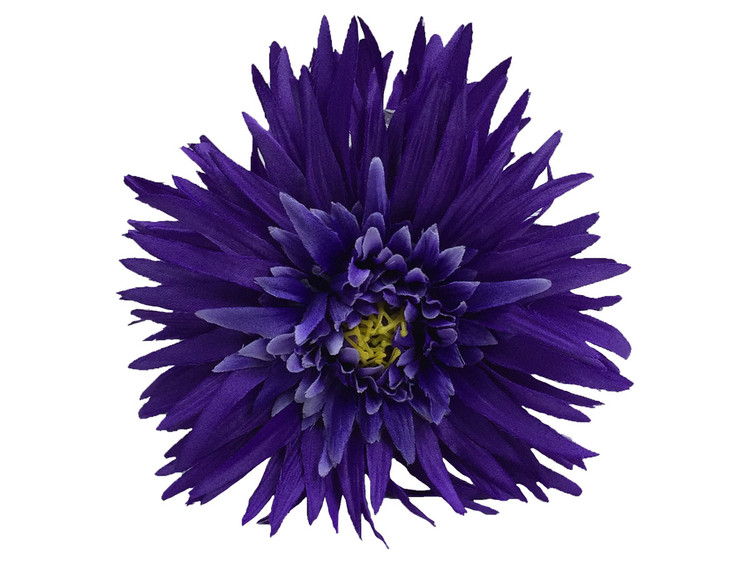 Blue daisy double hair flower clips
