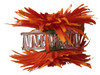 Orange daisy double hair flower clips