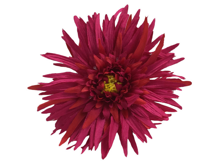 Pink dark daisy double hair flower clips
