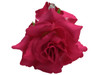 Pink dark rose double hair flower clips