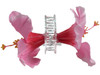 Pink hibiscus double hair flower clips
