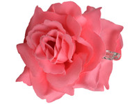 Pink Rose Double Hair Flower Clips