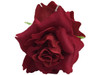 Red dark rose double hair flower clips