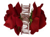 Red rose double hair flower clips