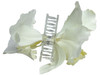 White orchid double hair flower clips