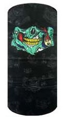 Green zombie smile on black 