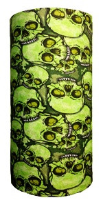 Skull heap on toxic green
