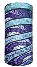 Circular bands of aqua blue shades 