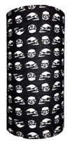 Small white skulls on black - multi headwear