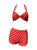 Dots big on red bikini pin up