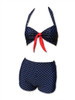 Dots small navy blue bikini pin up