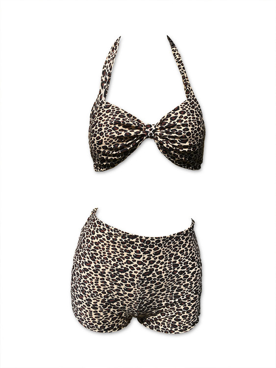 Leopard brown bikini pin up
