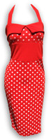 Dress waist big dots on red fashion dress
