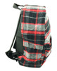 Black grey-red check rucksack