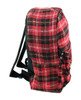 Black and red check rucksack