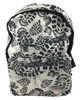 Black shoe step on grey mix rucksack