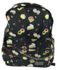 Cakes and strawberry on black mix rucksack