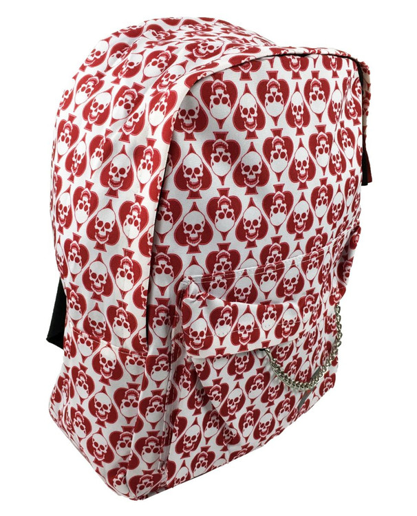 Spade happy red skull on white mix rucksack