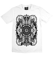 Four skulls - black on white la mort t-shirt