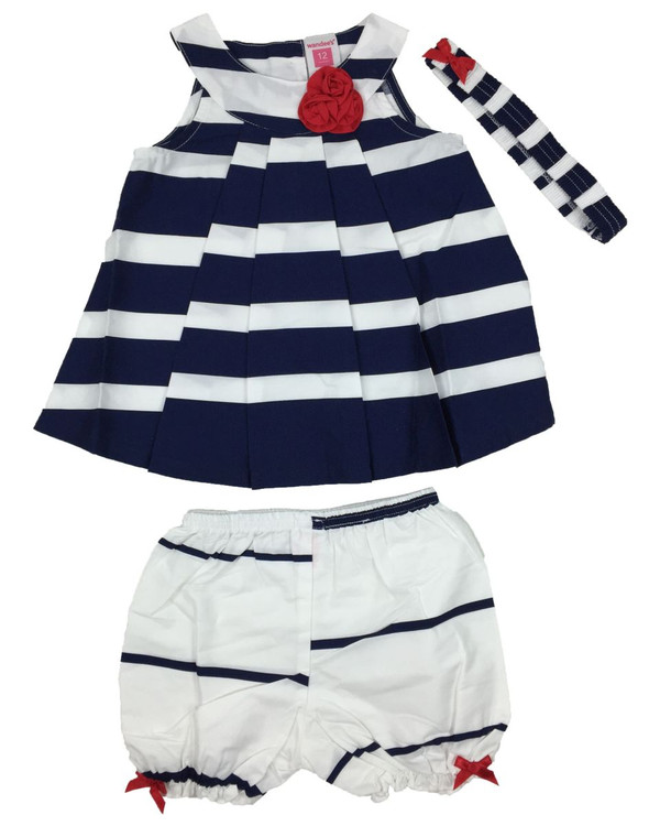 Baby kid set - stripe navy blue