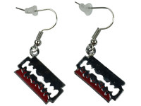 Razor red silver mix earring pendant
