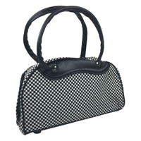 Small cute checkers black - white bowling bag