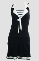 Front - Dress stripe black sailor dress