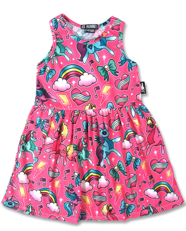 Unicorn pink six bunnies dress