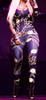 Three quarter sleeve gold chains printed catsuit