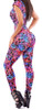 Side - neon graphic maze print catsuit