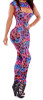 Front - neon graphic maze print catsuit