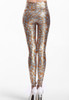 Orange metallic look serpentine tight pant