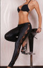 Sexy legging pants wet look black