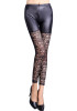 Front - Skull lace splice black leather