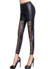 Left Side - Skull lace splice black leather