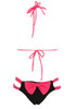Pink brazilian halter swimsuit with bowknot accent