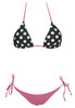 Pink and black polka dots