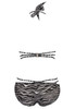 Black wave luxury strappy halter hipster