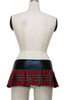 Zipper plaid red scotch checker punk style skirt 