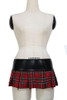 Zipper plaid red scotch checker punk style skirt 