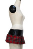 Zipper plaid red scotch checker punk style skirt 