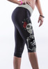 Right - Skull girl print knee length yoga pants