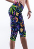 Right - Colorful maple leaves trendy print yoga pants