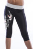 Front - Vogue print knee length yoga pants