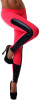 Faux leather trim red stretch
